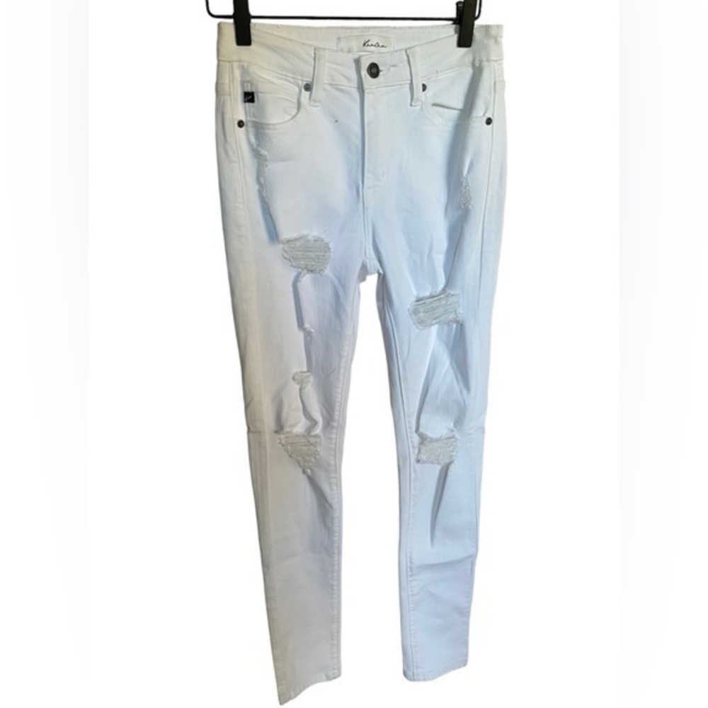 Kancan women’s white distressed skinny jeans 3/25